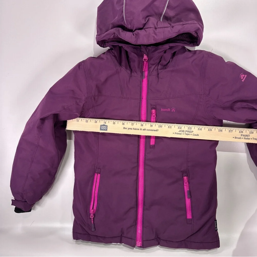 Kamik Girls Insulated Winter Jacket Purple Pink Hooded Size 7